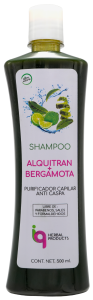 Fotografía de producto Shampoo de Alquitrán y Bergamota con contenido de 500 ml. de Iq Herbal Products 